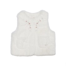 [M밍크뮤M7]IV)플라워자수FUR베스트(32C1522502)돌.3∼6세.선물.퍼조끼.뽀글이.원피스코디.유아