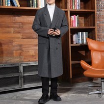 휠렉스 남성 패션 루즈핏 롱 모직 코트 JM1