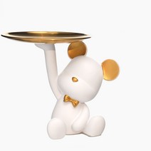 디베어 곰돌이 트레이 인테리어 수납함 현관 차키보관함, 화이트(white)