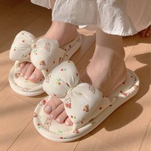 말랑마쥬 코튼린넨 곰돌이 토끼 패브릭 홈슬리퍼