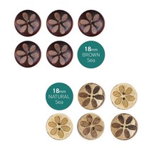 원목 꽃 나무단추 18mm 5개 뜨개질 부자재 인형만들기, 18mm내츄럴