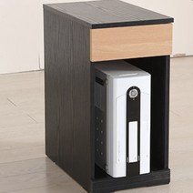 국내제작 이케아 오픈 서랍형 컴퓨터본체 우드 수납장 원룸 자취방 틈새 PC수납장, H687 블랙아카시아