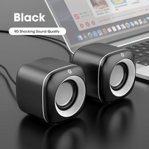 블루투스 스피커 음향 기기 USB 유선 컴퓨터 스피커 핑크 노트북 서브 우퍼 깊은 베이스 사운드 박스 뮤직, 03 Black Speakers