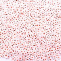 50g 5mm 믹스 컬러 폴리머 클레이 조각 스프링클 슬라임 캔디 스마일 과일 꽃 도자기 DIY 공예 네일 아트 수제 액세서리, [02] egg flower white