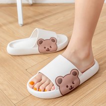 ANNANE 베어 패치 여성 쿠션 슬리퍼 실내화 거실화 샌들 슈즈