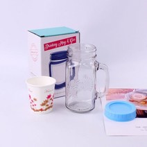 드링킹자 500ml유리 머그컵 양념병 밀폐용기 보관, 본상품