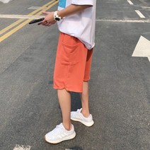축몽안남 여름 스트레이트 운동 반바지 개성 일계 빈티지 포켓 트렌드카드 와이드 비치 반바지 아웃도어 5부 바지 블랙S