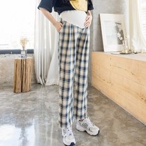 임산부 여름 아우터 와이드 팬츠 일자 슬림핏 정장바지 체크바지 쿨링팬츠