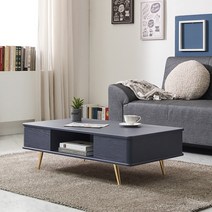 [아트랙] 제니스-1000/1200 거실테이블 소파테이블 둥근테이블 높은테이블 테이블, 낮은(네이비)