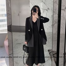 스트라이프 레이어드 더블 블랙 자켓 유니크 여성 가을재킷 가을유행패션