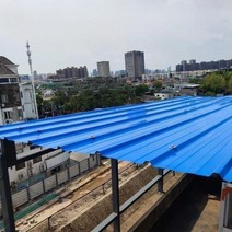 칼라강판 지붕재 스틸 타일 철판 헛간 지붕 방수 축사 외장재 스레트 덮개 홑강판, P