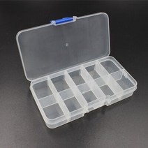 자개보석함 액세서리 나전칠기 돌반지 귀걸이 보관함 미니 플라스틱 스토리지 박스 10 그리드 작은 구획 보, 한개옵션1, 01 Clear