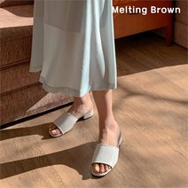 로즈블로썸 멜팅브라운 여성 데일리 로우힐 통굽 뮬슬리퍼 9color (8249164)