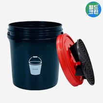 버킷28 세차버킷 블랙+그릿가드 블랙+감마씰 레드 버킷 돌리 대용량 자동차 차량 세차 물통 바구니, 세차버킷28블랙+그릿가드블랙+감마씰레드