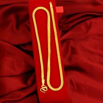 순금목걸이줄 체인 민줄 스네이크 뱀줄 여성을 위한 24k 순수 옐로우 골드 컬러 뱀 뼈 용골 목걸이 황금