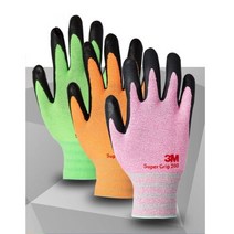 3M 슈퍼그립 200 작업용 안전장갑 코팅장갑 여성 농사장갑 3개, 색상, 그린 L