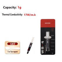 Wovibo 열 그리스 붙여 넣기 화합물 실리콘 WB-4 WB 4 4g 1g 17 중량/용적-k CPU GPU 프린터 방열판 냉각 냉각기 열, CHINA_Capacity 1g