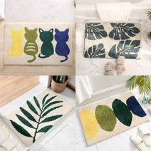 북유럽 욕실 현관 화장실 푹신한 발매트 무지개 러그, 도트(베이지)