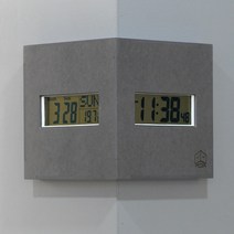 디지털 코너시계 그레이 핸드메이드 캘린더 온도 시계선물
