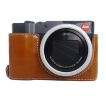 카메라 가방 새로운 디지털 비디오 케이스 라이카 C LUX PU 하프 바디 1 4 나사 마운트 호환, 06 Coffee with Strap