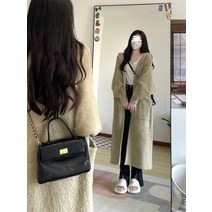 여성 후드 니트 롱 가디건 코트 밍크 양털 스웨터 카디건 가을 겨울 스타일