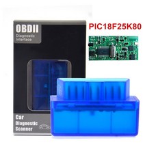 자동차 진단기 2022 최신 슈퍼 미니 elm327 블루투스 elm 327 pic18f25k80 버전 1.5 obd2 obdii for androidwindows 자동차 진단, 파란색