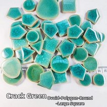 다형 도자기 모자이크 타일 9oz255g 5mm018 인치 두께 Ovoid다각형원형정사각형, Crack Green Mix+9oz255g