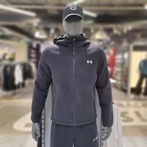 [언더아머] NC강남점 푸근한 웜업 스타일 심플로고의 깔끔한 유니섹스 APAC 본디드 플리스 후디 재킷 블랙 1376614-[001]