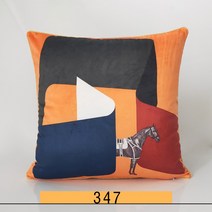 명품 럭셔리 H로고 쿠션 45cm 슈발도리앙 고급 미용실 거실 안방 호텔 북유럽 인테리어 쇼파 말 쿠션, BU