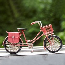 철제 자전거 미니어쳐 장식품 인테리어 소품 디자인 아이디어 상품, 핑크
