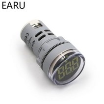 분광계 광도계 적외선 DIY 미니 디지털 전압계 22mm 원형 AC 12-500V 볼트 전압 테스터 미터 모니터 전원 LED 표시기 파일럿 램프 표시 등, New White Voltmeter