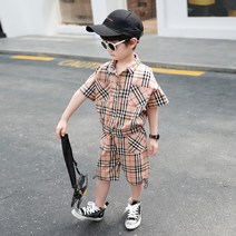 썸스팟 멋쟁이 체크상하복 남아 여름외출복 체크무늬 댄디스타일