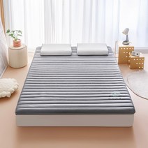 토퍼 매트리스 두꺼운 매트 메모리폼 접이식 2단 가정용 라텍스, 펄 그레이 직선 두께 약 5cm, 100x200cm