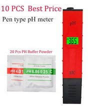LCD PH 측정기 테스터 수족관 수영장 수질 모니터 정확도 0.01 버퍼 파우더 20 개 포함 로트당 10, CHINA, 10 PCS