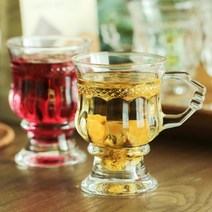유럽풍 피오레 유리컵 150ml 6p 홈 카페 커피잔 예쁜 유리잔 빈티지 디자인 투명