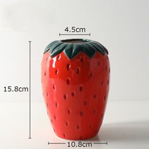 가정용 상추 식물도감 화분 사계절 쌈 기르기딸기 모양 세라믹 꽃병 수경 재배 화분 책상 장식 인공, 01 S