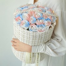 비누꽃 꽃다발 기념일 깜짝 선물 여자친구 남자친구 100일 200일 선물 감동, 카푸치노