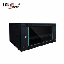 랜스타 LS-300HB 6U 강화유리 허브랙 네트워크 장비 보관함 블랙 300x450x600