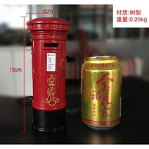 스탠드우편함 전원주택 우체통 미니어처 빨간 우편함 루프 스위트홈 유럽풍 인테리어 스탠드, 카키 18센티 저금통