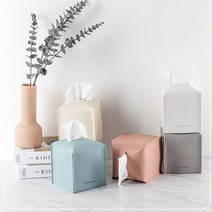 국내제작 가죽 정사각 티슈커버 (5colors), 베이지