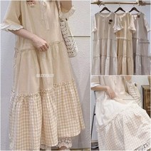 영앤클래시 보헤미안원피스 체크 캉캉 원피스 광목 원피스 올리졸리3A5T7
