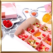 수제 딸기 바크 초콜릿 만들기 세트 DIY 재료 키트 발렌타인데이 선물용 건조과일칩, 단품