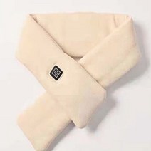 상상공간 3단 조절 온열 usb 충전 휴대용 발열 목난로 목도리 온열기 목 히터, 아이보리 1개
