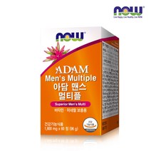 [한국공식총판] 나우푸드 아담 맨스 멀티비타민 60정 (2개월분), 1600mg x 60정
