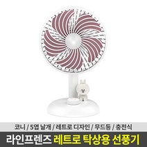 라인프렌즈 코니 레트로 미니 탁상용 선풍기
