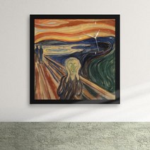 [바보사랑] pz025-명화03_뭉크절규액자벽시계_디자인액자시계[꾸밈], 프레임선택:화이트