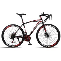 SEVNBIKE 로드자전거 하이림 24단 시티자전거, 블랙 레드