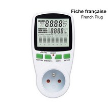 LCD 디지털 전력계 에너지 미터 와트 전력계 와트 전기 KWH 측정 콘센트 전력 분석기 EU US AU UK FR 플러, French Plug