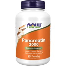 나우푸드 판크레아틴 2000 캡슐 다이제스트 엔자임 250정 NOW Pancreatin, 1팩
