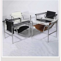 르코르뷔지에소파 건축가 호텔 유럽 의자 명품, 흑백 (수입 소가죽)